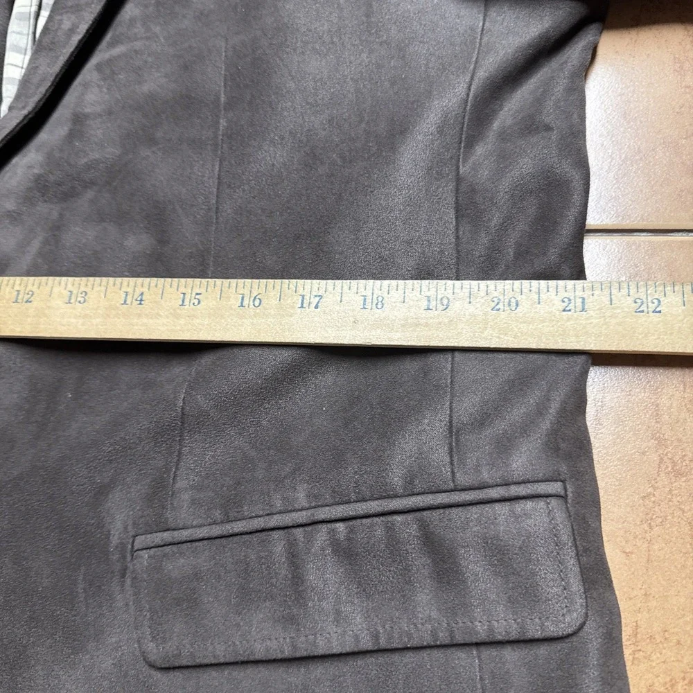 Lauren Ralph Lauren Sport Coat Mens‎ 42R Faux Suede Leather Brown Blazer